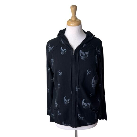 SKULL CASHERE Cotton Cashmere Full Zip Sweater Medium - Picture 10 of 11